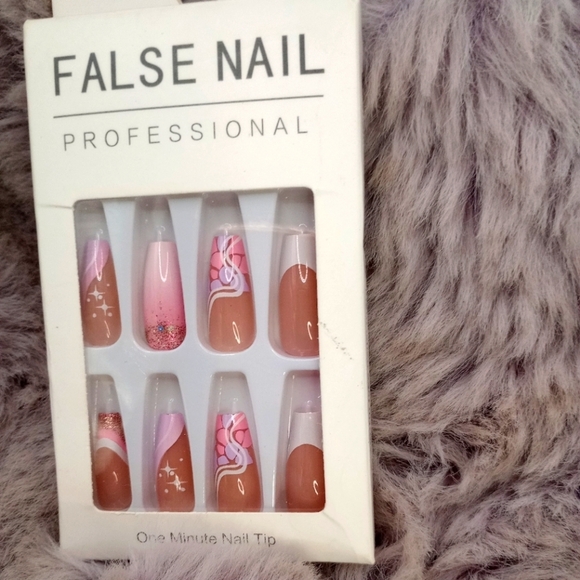 False Nail long ballerina/ballet style french manicure designs false nails NWT - Picture 1 of 2